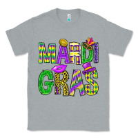 Heather Grey Mardi Gras Carnaval Mask With Fleur De Lis Classic Tee - BundleAndBundleShop