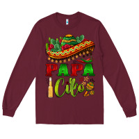 Burgundy papa cito sombrero Long Sleeve Tee - BarkalooDesign