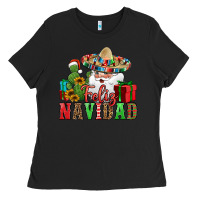 Black feliz navidad Spanish Christmas Ladies Tee - Jasminsmagicworld