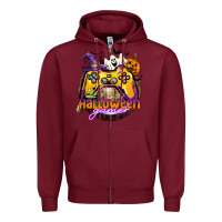 Burgundy halloween gamer Zipper Hoodie - CowGirlArtShop