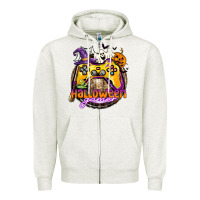Oatmeal Heather halloween gamer Zipper Hoodie - CowGirlArtShop
