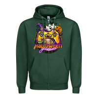 Sports Green halloween gamer Zipper Hoodie - CowGirlArtShop