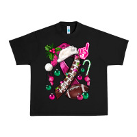 Black Pink Christmas Breast Cancer Ribbon Football Urban Heavy Tee - BundleAndBundleShop