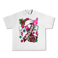 Lunar Rock Pink Christmas Breast Cancer Ribbon Football Urban Heavy Tee - BundleAndBundleShop