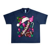 Pink Christmas Breast Cancer Ribbon Football Urban Heavy Tee | Teevron