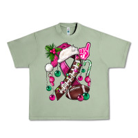 Oil Green Pink Christmas Breast Cancer Ribbon Football Urban Heavy Tee - BundleAndBundleShop