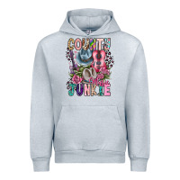 Heather Grey country music junkie Urban Hoodie - CowhideDigitalArt