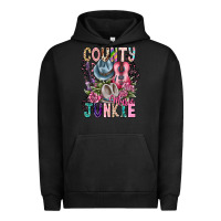 Pigment Black country music junkie Urban Hoodie - CowhideDigitalArt