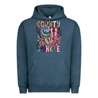 Pigment Midnight Navy country music junkie Urban Hoodie - CowhideDigitalArt