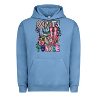 Pigment Pebble Blue country music junkie Urban Hoodie - CowhideDigitalArt