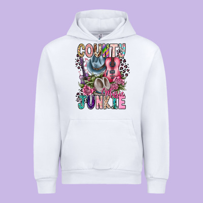 Country Music Junkie Urban Hoodie Designed By Cowhidedigitalart