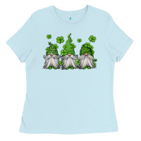 Baby Blue st patricks gnomes Ladies Tee - Jasminsmagicworld
