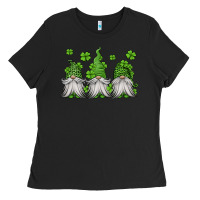 Black st patricks gnomes Ladies Tee - Jasminsmagicworld