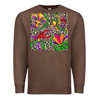 Chestnut mardi gras crawfish leopard  seamless pattern Premium Sweatshirt - FaDigitalArtStudio