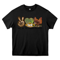 Black Peace Love New Hampshire Red Chicken Heavy Core Tee - LillyAllenDesigns