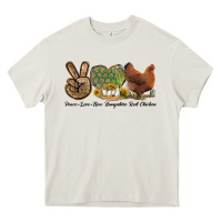 Cream Peace Love New Hampshire Red Chicken Heavy Core Tee - LillyAllenDesigns