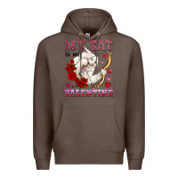 Coffee my cat is my valentine Premium Hoodie - OliviaCreatesArt
