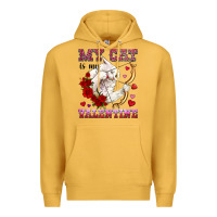 Mustard my cat is my valentine Premium Hoodie - OliviaCreatesArt