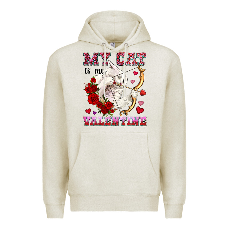 My Cat Is My Valentine Premium Hoodie by OliviaCreatesArt | Teevron