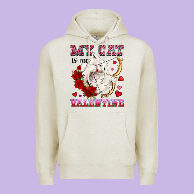 My Cat Is My Valentine Premium Hoodie Designed By Oliviacreatesart