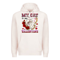 Pale Pink my cat is my valentine Premium Hoodie - OliviaCreatesArt