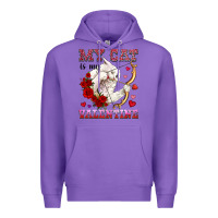 Purple my cat is my valentine Premium Hoodie - OliviaCreatesArt