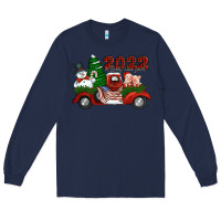 Navy happy new year 2022 christmas truck with american flag Long Sleeve Tee - Jasminsmagicworld