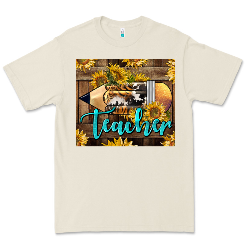 Western Teacher Pencil With Sunflowers Premium Tee by LillyAllenDesigns | Teevron