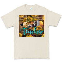 Bone Western Teacher Pencil With Sunflowers Premium Tee - LillyAllenDesigns