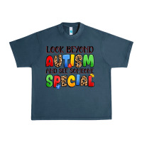 Midnight Navy look beyond autism and see someone special Urban Heavy Tee - JahusDesignShop