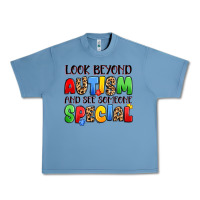 Pebble Blue look beyond autism and see someone special Urban Heavy Tee - JahusDesignShop