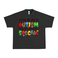 Pigment Black look beyond autism and see someone special Urban Heavy Tee - JahusDesignShop