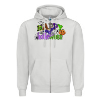 Dove Grey happy halloween Zipper Hoodie - CowGirlArtShop
