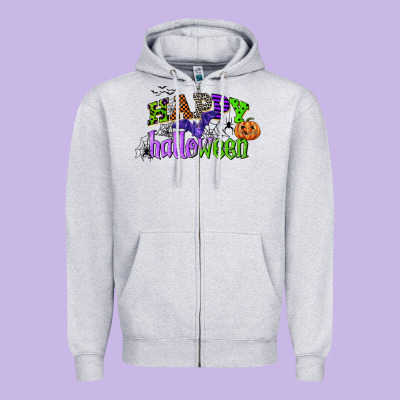 Happy Halloween Zipper Hoodie Designed By Cowgirlartshop
