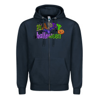 Navy happy halloween Zipper Hoodie - CowGirlArtShop