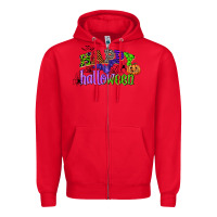 Red happy halloween Zipper Hoodie - CowGirlArtShop