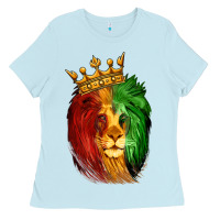 Baby Blue Juneteenth Lion King Ladies Tee - LillyAllenDesigns
