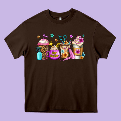 Hair Hustler Coffee Heavy Core Tee Designed By Jasminsmagicworld