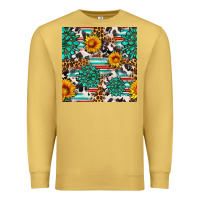 Antique Gold gemstone sunflower cowhide leopard seamles pattern Premium Sweatshirt - FaDigitalArtStudio