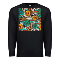 Black gemstone sunflower cowhide leopard seamles pattern Premium Sweatshirt - FaDigitalArtStudio