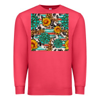 Cardinal gemstone sunflower cowhide leopard seamles pattern Premium Sweatshirt - FaDigitalArtStudio