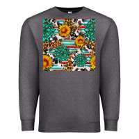 Charcoal Heather gemstone sunflower cowhide leopard seamles pattern Premium Sweatshirt - FaDigitalArtStudio