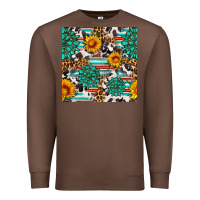 Chestnut gemstone sunflower cowhide leopard seamles pattern Premium Sweatshirt - FaDigitalArtStudio
