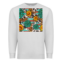 Dove Grey gemstone sunflower cowhide leopard seamles pattern Premium Sweatshirt - FaDigitalArtStudio