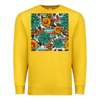 Lemon gemstone sunflower cowhide leopard seamles pattern Premium Sweatshirt - FaDigitalArtStudio