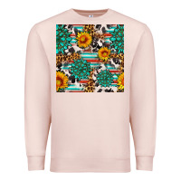 Pale Pink gemstone sunflower cowhide leopard seamles pattern Premium Sweatshirt - FaDigitalArtStudio