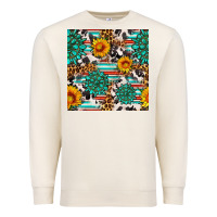 Sandshell gemstone sunflower cowhide leopard seamles pattern Premium Sweatshirt - FaDigitalArtStudio