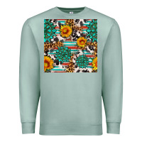 Seafoam gemstone sunflower cowhide leopard seamles pattern Premium Sweatshirt - FaDigitalArtStudio