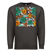 Smoke gemstone sunflower cowhide leopard seamles pattern Premium Sweatshirt - FaDigitalArtStudio