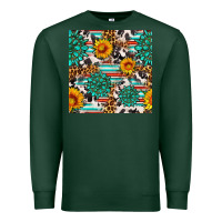 Sports Green gemstone sunflower cowhide leopard seamles pattern Premium Sweatshirt - FaDigitalArtStudio